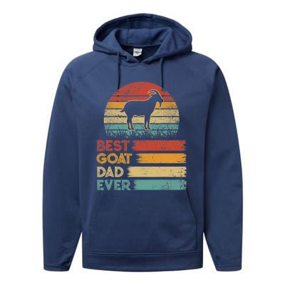 Retro Vintage Best Goat Dad Ever Performance Fleece Hoodie