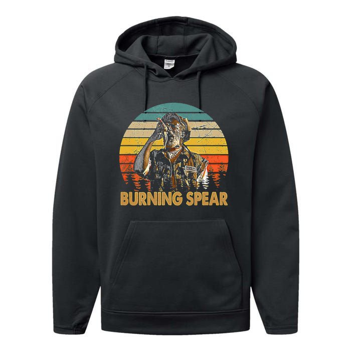 Retro Vintage Burning Art Spear Music Jamaican Singers Performance Fleece Hoodie