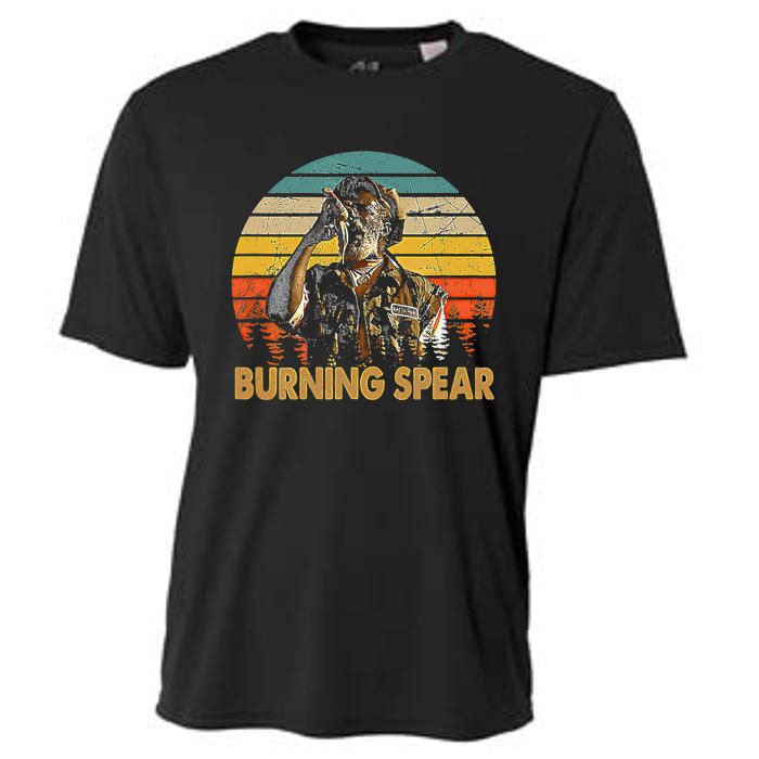 Retro Vintage Burning Art Spear Music Jamaican Singers Cooling Performance Crew T-Shirt