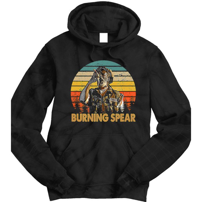 Retro Vintage Burning Art Spear Music Jamaican Singers Tie Dye Hoodie