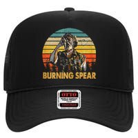 Retro Vintage Burning Art Spear Music Jamaican Singers High Crown Mesh Back Trucker Hat