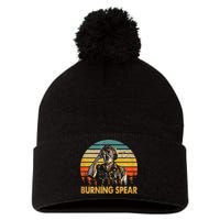 Retro Vintage Burning Art Spear Music Jamaican Singers Pom Pom 12in Knit Beanie