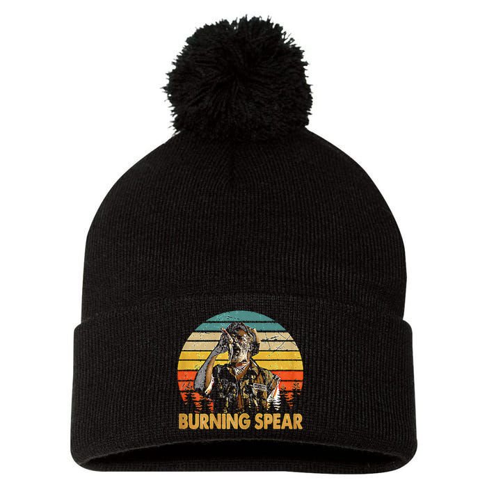 Retro Vintage Burning Art Spear Music Jamaican Singers Pom Pom 12in Knit Beanie