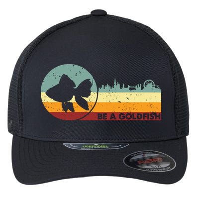 Retro Vintage Be A Goldfish Flexfit Unipanel Trucker Cap