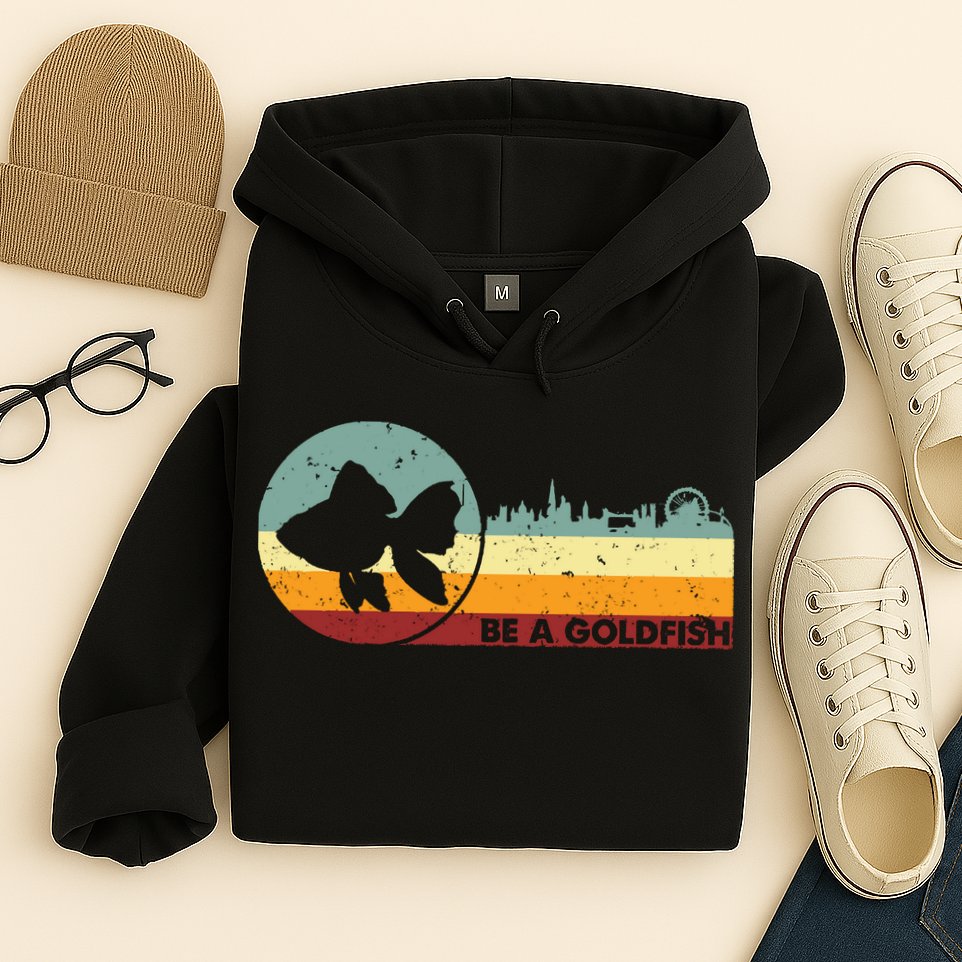 Retro Vintage Be A Goldfish Hoodie