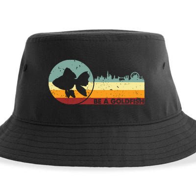 Retro Vintage Be A Goldfish Sustainable Bucket Hat