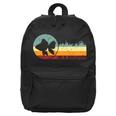 Retro Vintage Be A Goldfish 16 in Basic Backpack