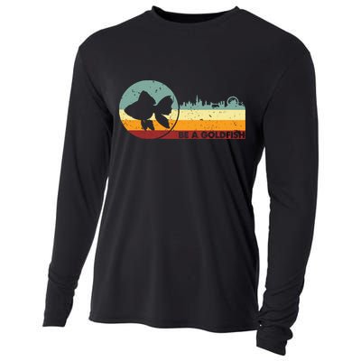 Retro Vintage Be A Goldfish Cooling Performance Long Sleeve Crew