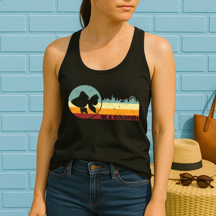 Retro Vintage Be A Goldfish Womens Tank Top