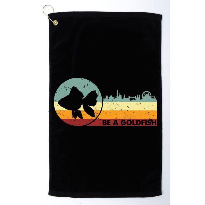 Retro Vintage Be A Goldfish Golf Towel