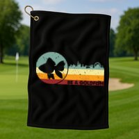 Retro Vintage Be A Goldfish Golf Towel