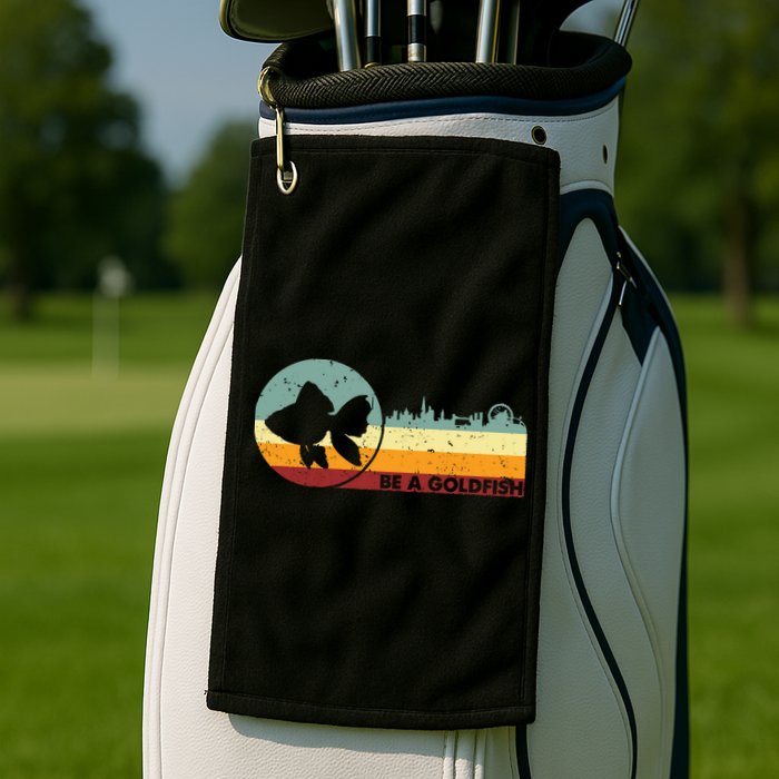 Retro Vintage Be A Goldfish Golf Towel
