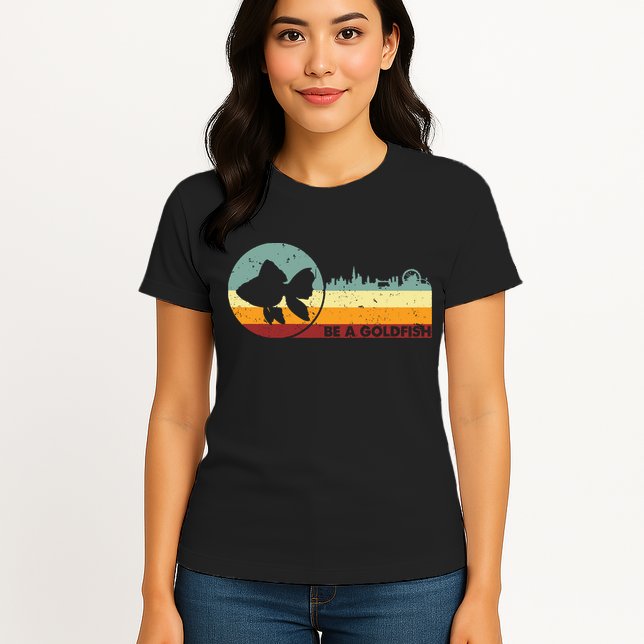 Retro Vintage Be A Goldfish Womens T-Shirt