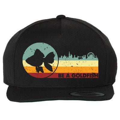 Retro Vintage Be A Goldfish Wool Snapback Cap