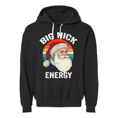 Retro Vintage Big Nick Energy Santa Garment-Dyed Fleece Hoodie
