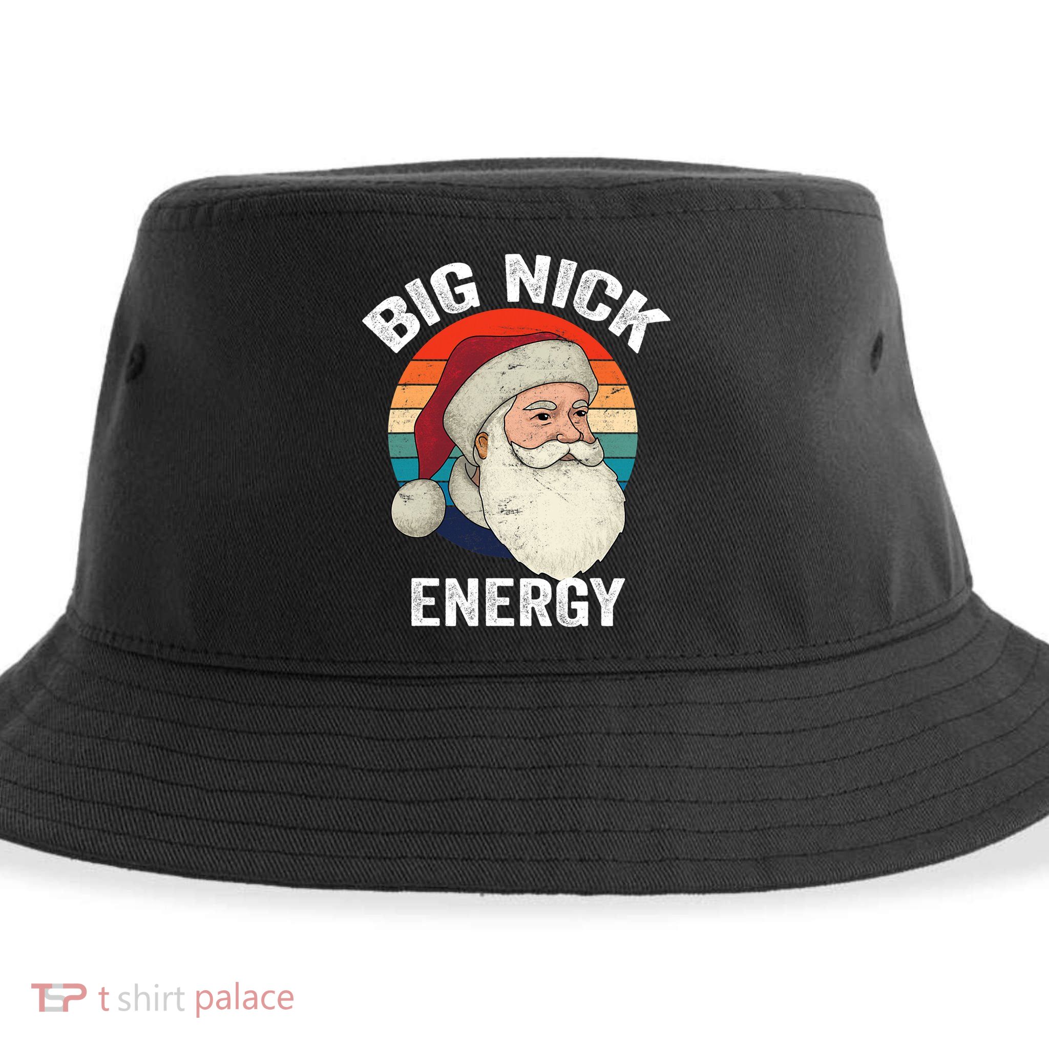 Retro Vintage Big Nick Energy Santa Sustainable Bucket Hat