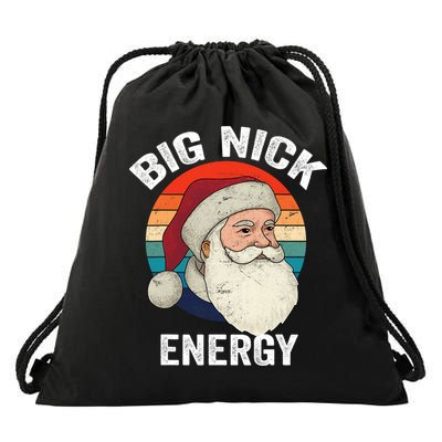 Retro Vintage Big Nick Energy Santa Drawstring Bag