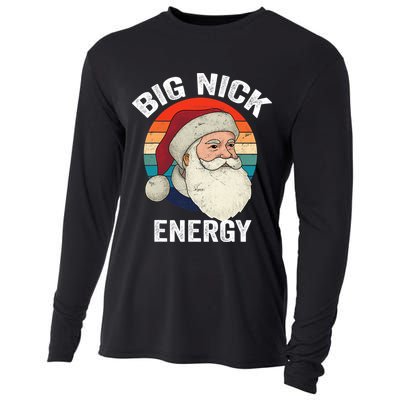 Retro Vintage Big Nick Energy Santa Cooling Performance Long Sleeve Crew