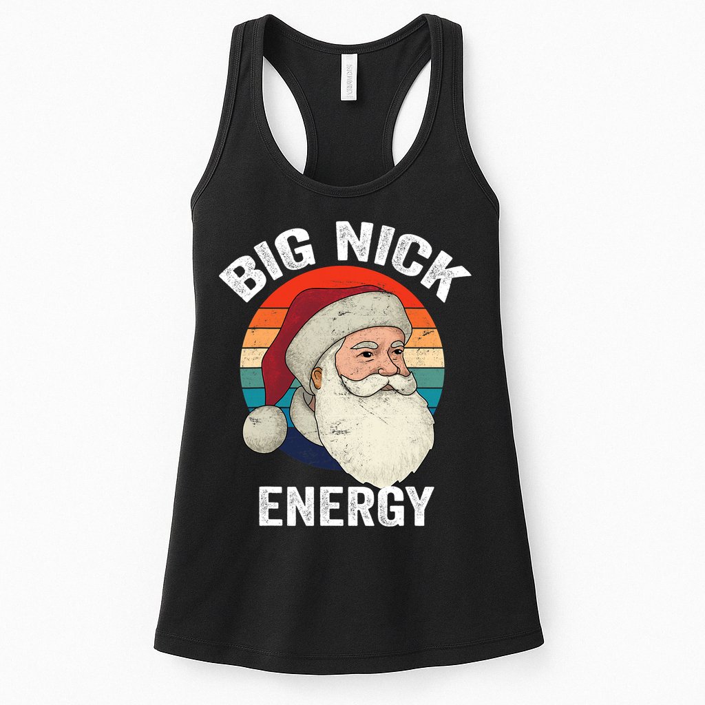 Retro Vintage Big Nick Energy Santa Womens Tank Top