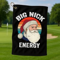 Retro Vintage Big Nick Energy Santa Golf Towel