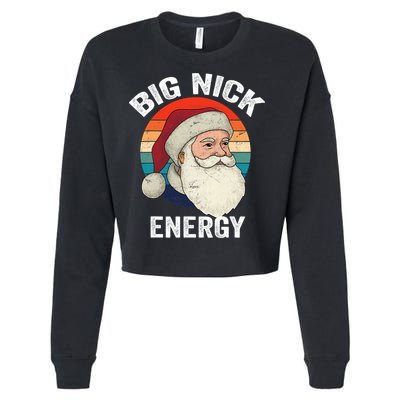 Retro Vintage Big Nick Energy Santa Cropped Pullover Crew