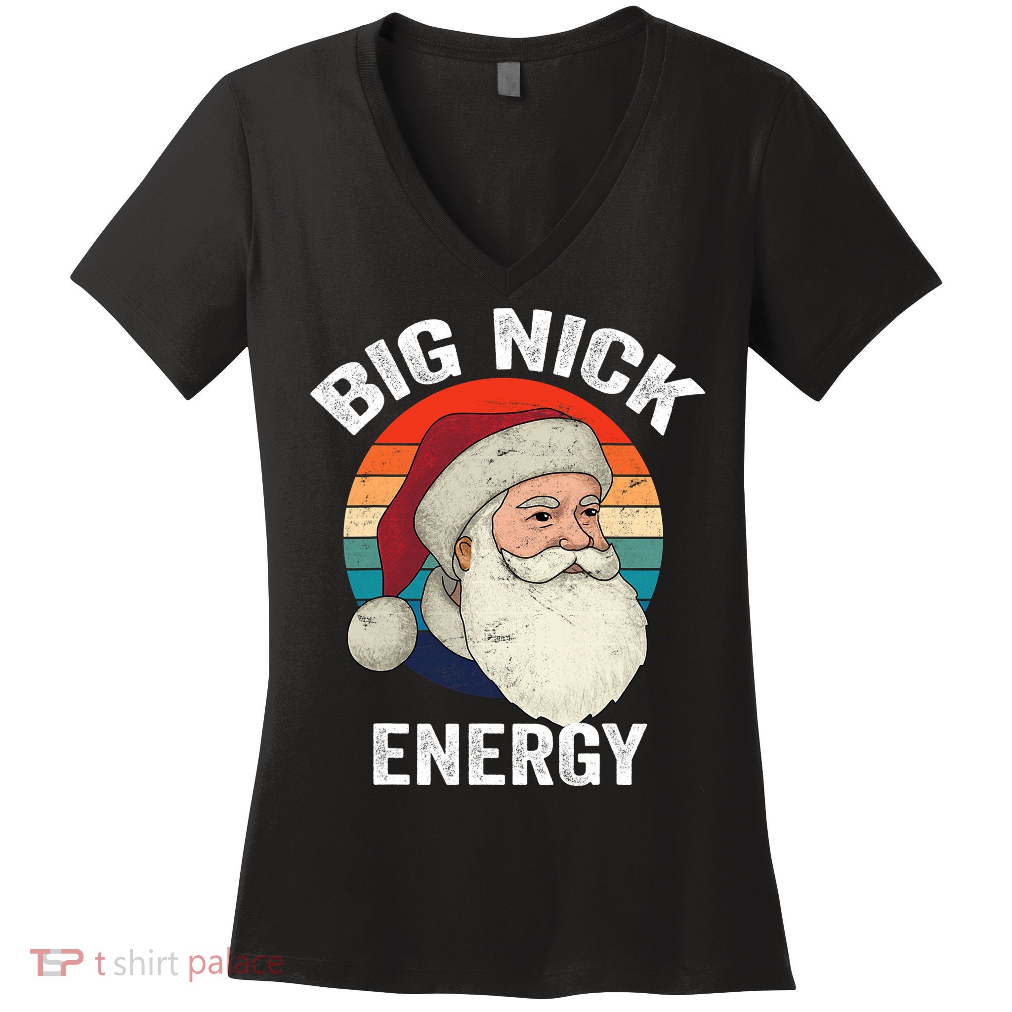 Retro Vintage Big Nick Energy Santa Women's V-Neck T-Shirt