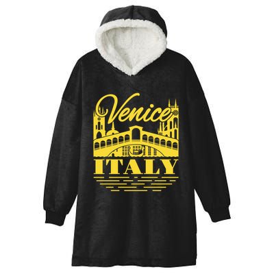 Retro Venice Bridge Italy Souvenir Hooded Wearable Blanket
