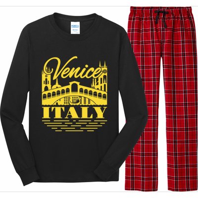 Retro Venice Bridge Italy Souvenir Long Sleeve Pajama Set