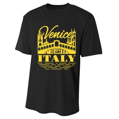 Retro Venice Bridge Italy Souvenir Performance Sprint T-Shirt