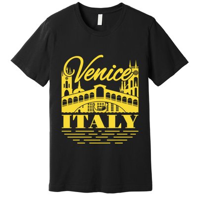 Retro Venice Bridge Italy Souvenir Premium T-Shirt