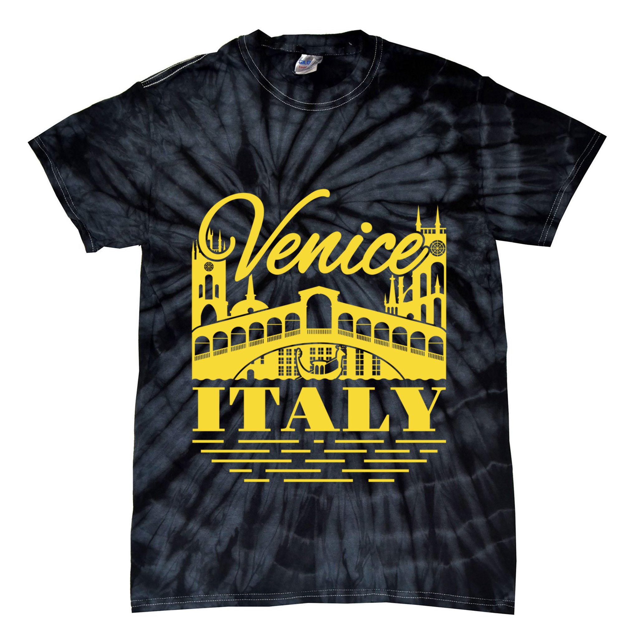 Retro Venice Bridge Italy Souvenir Tie-Dye T-Shirt