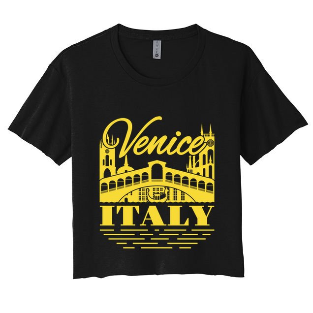 Retro Venice Bridge Italy Souvenir Crop Top