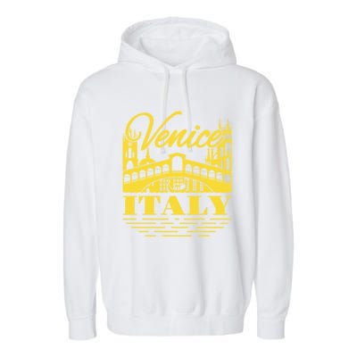 Retro Venice Bridge Italy Souvenir Garment-Dyed Fleece Hoodie