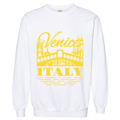 Retro Venice Bridge Italy Souvenir Garment-Dyed Sweatshirt