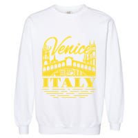Retro Venice Bridge Italy Souvenir Garment-Dyed Sweatshirt