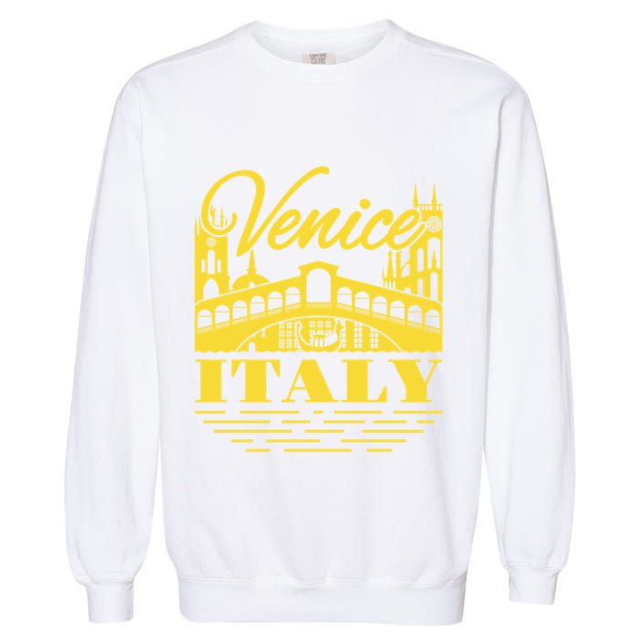 Retro Venice Bridge Italy Souvenir Garment-Dyed Sweatshirt