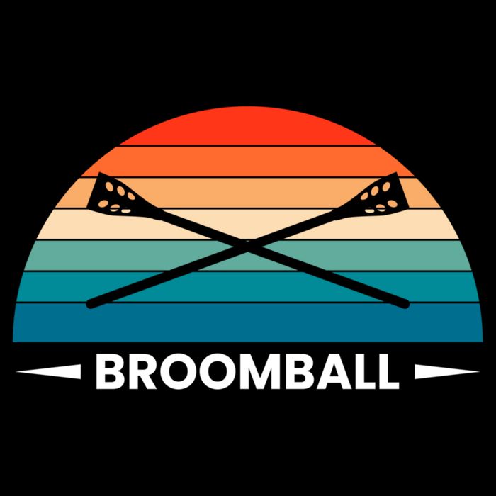 Retro Vintage Broomball Player Faceoff Ball Broom Hockey Cute Gift Backpack