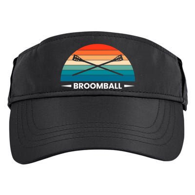 Retro Vintage Broomball Player Faceoff Ball Broom Hockey Cute Gift Adult Drive Performance Visor