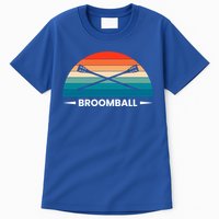 Retro Vintage Broomball Player Faceoff Ball Broom Hockey Cute Gift Tall T-Shirt