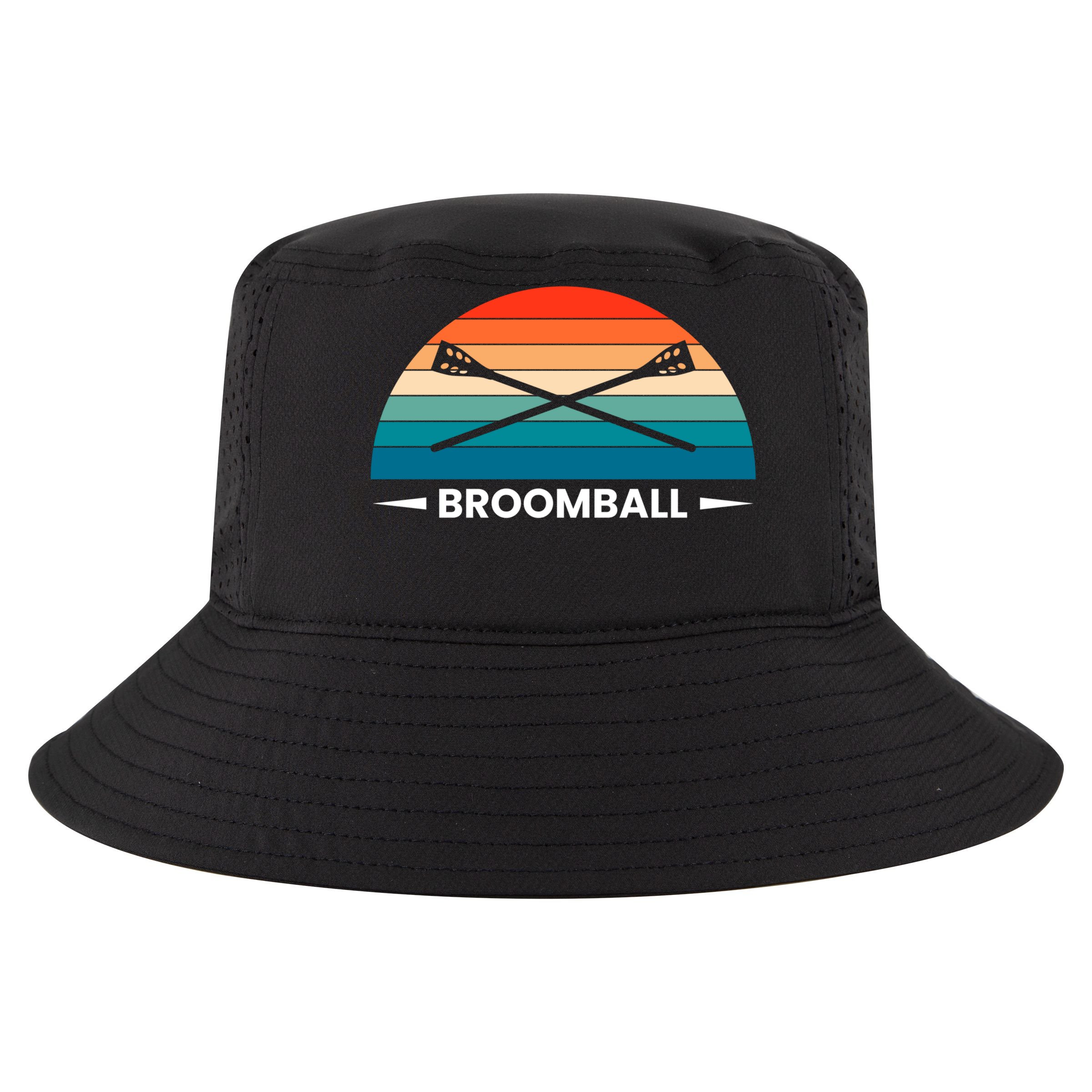 Retro Vintage Broomball Player Faceoff Ball Broom Hockey Cute Gift Tall T-Shirt