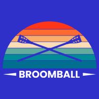 Retro Vintage Broomball Player Faceoff Ball Broom Hockey Cute Gift Button