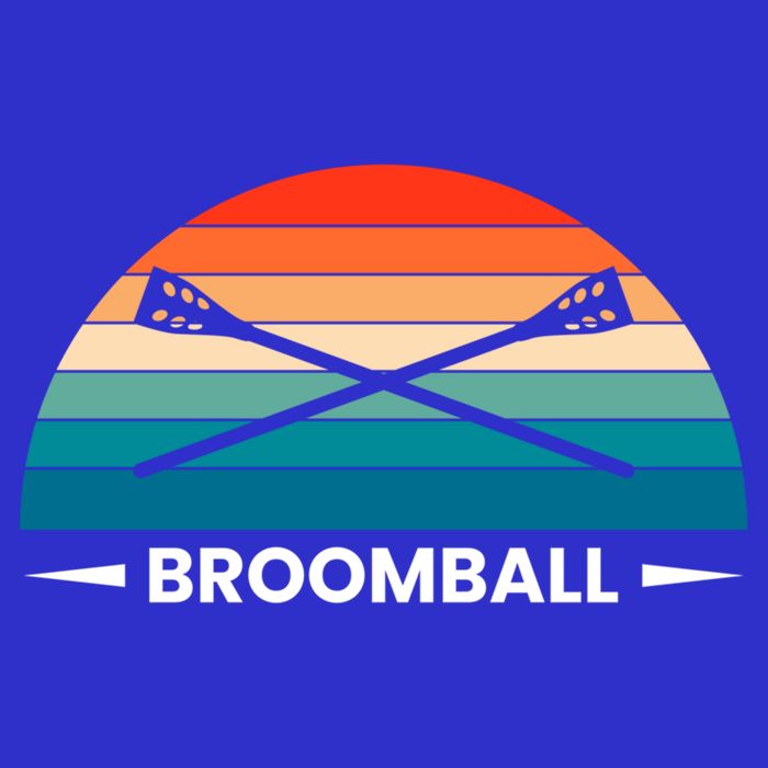Retro Vintage Broomball Player Faceoff Ball Broom Hockey Cute Gift Button