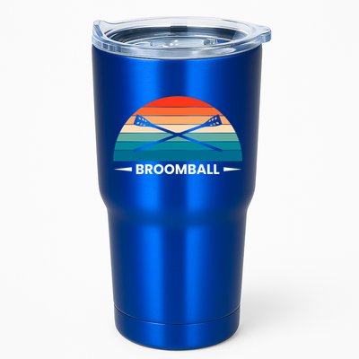 Retro Vintage Broomball Player Faceoff Ball Broom Hockey Cute Gift Tumbler