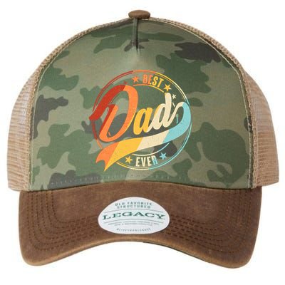Retro VIntage Best Dad Ever Emblem Legacy Tie Dye Trucker Hat