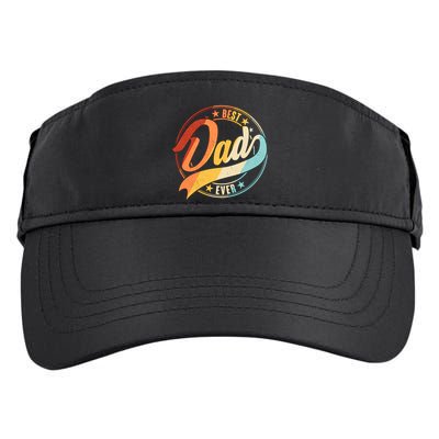 Retro VIntage Best Dad Ever Emblem Adult Drive Performance Visor