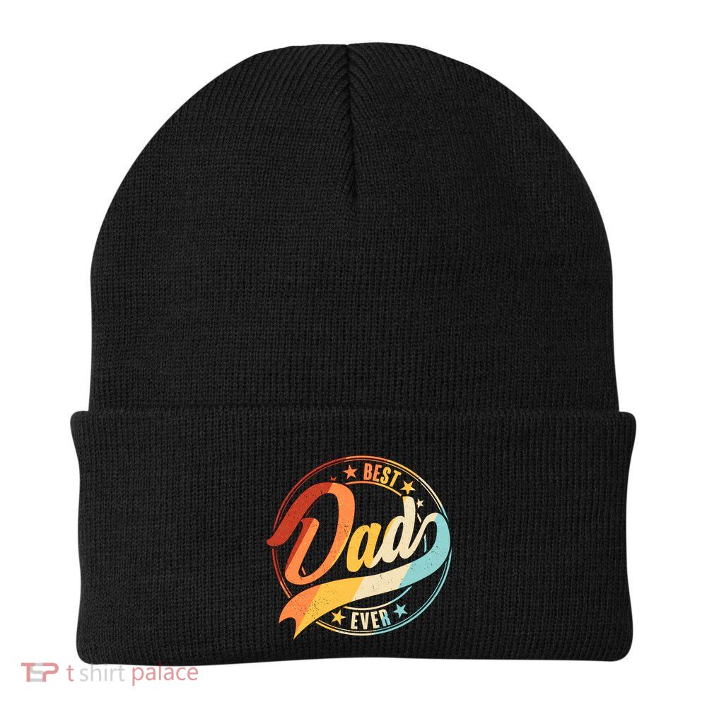 Retro VIntage Best Dad Ever Emblem Beanie