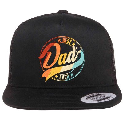Retro VIntage Best Dad Ever Emblem Flatbill Hat