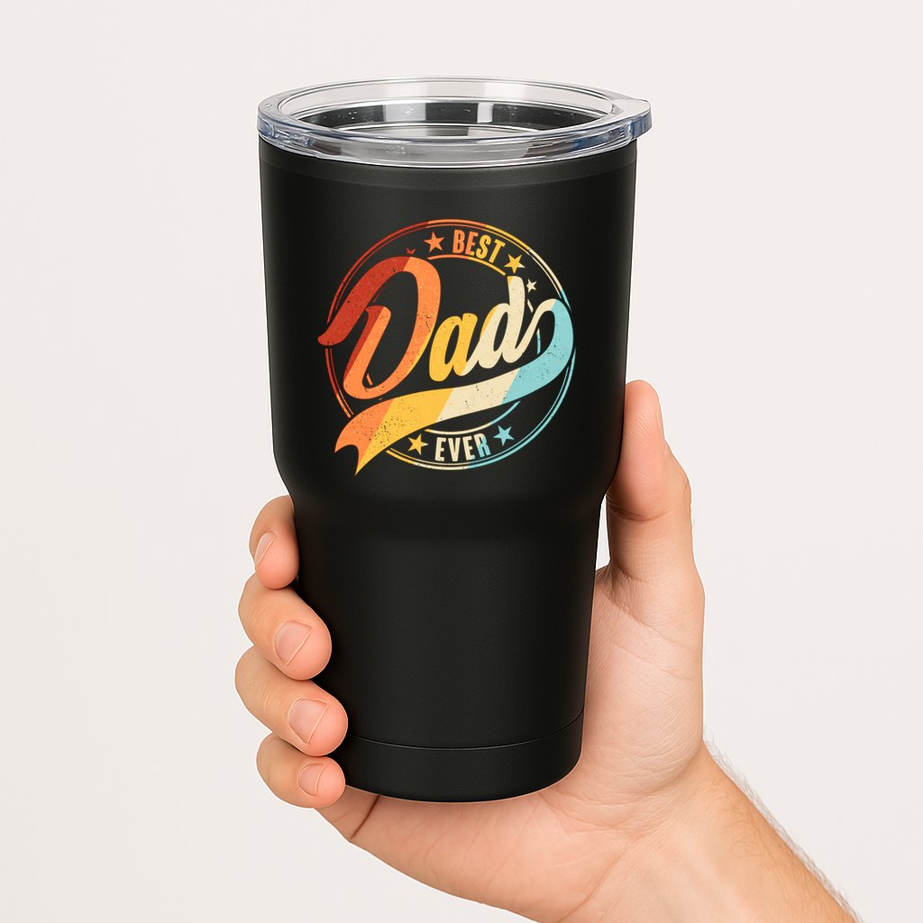 Retro VIntage Best Dad Ever Emblem Tumbler