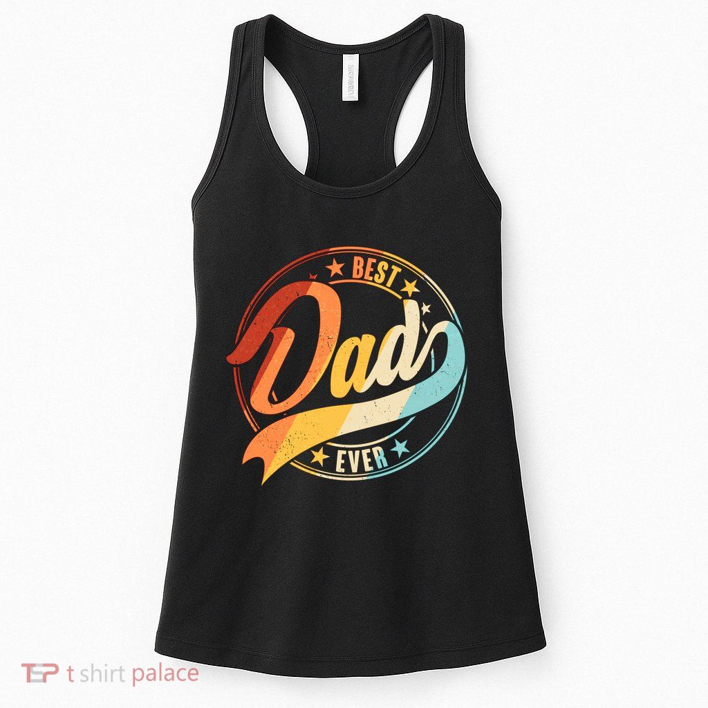 Retro VIntage Best Dad Ever Emblem Womens Tank Top