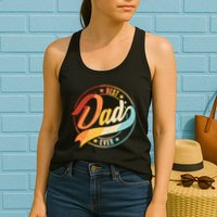 Retro VIntage Best Dad Ever Emblem Womens Tank Top